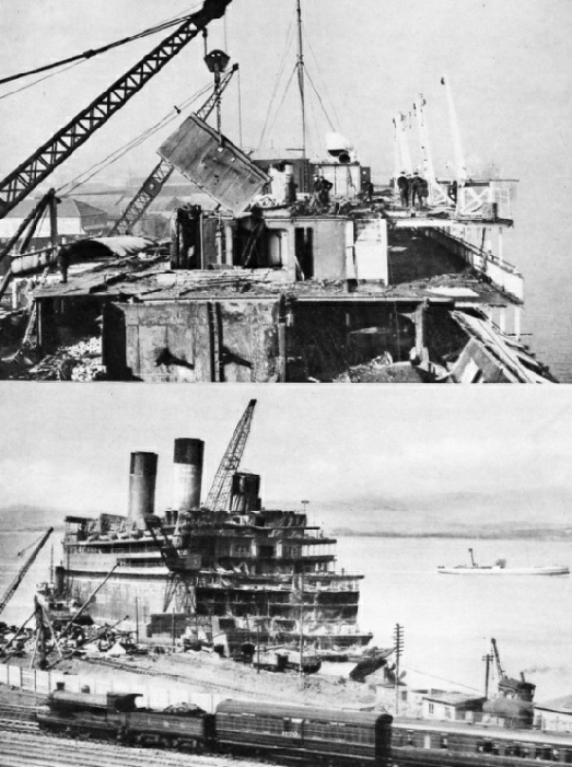 The "Doric" and the "Atlantique" being scrapped