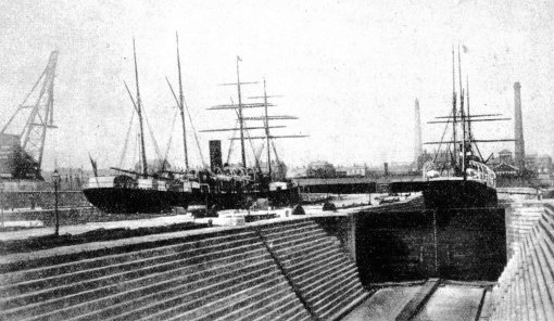 Liverpool ship-repairing docks about 1883