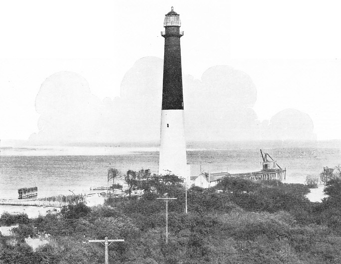 Barnegat Lighthouse is on the Atlantic seaboard of the United States of America