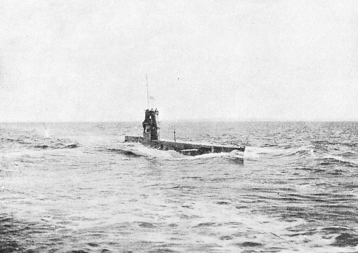 The submarine E 11 cruising along the surface