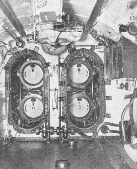 THE MAIN ARMAMENT of the submarine is her torpedoes