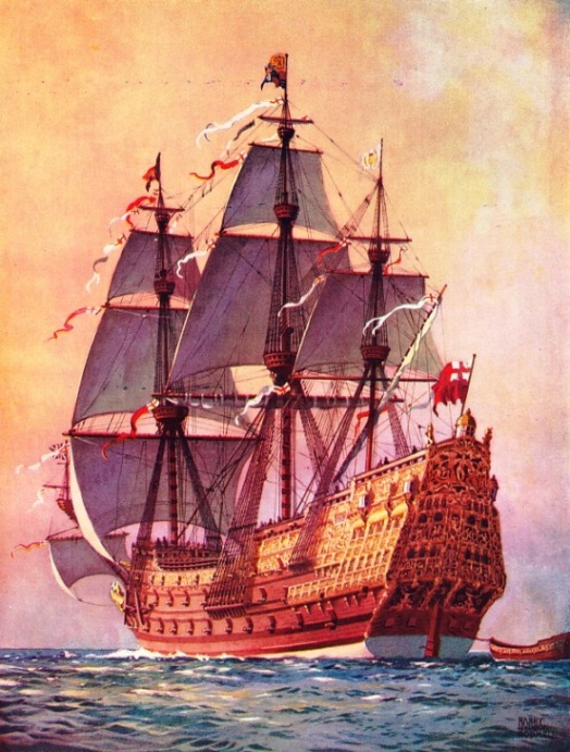 THE FINEST MAN-OF-WAR OF HER TIME, the Sovereign of the Seas marked an important stage in the development of naval architecture