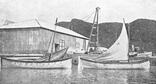 A photograph of the Trevessa’s two boats at Mauritius