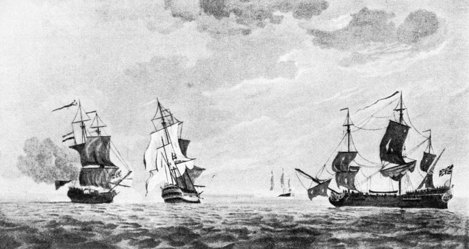 The famous privateers Prince Frederick and Duke in 1745