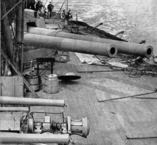 IN H.M.S. DREADNOUGHT ten 12-in. guns comprised the most powerful armament