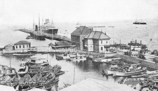 A BUSY QUAYSIDE at Yokohama