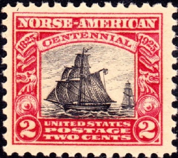 The sloop Restaurationen is shown in this United States stamp