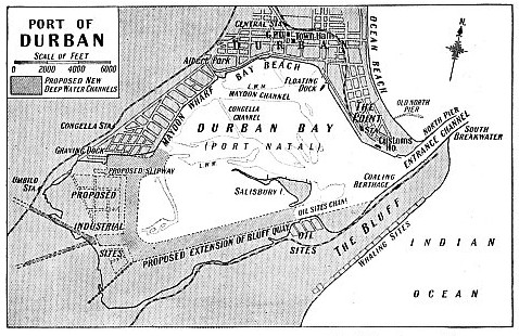 EXTENSIONS TO THE PORT OF DURBAN were proposed in 1936