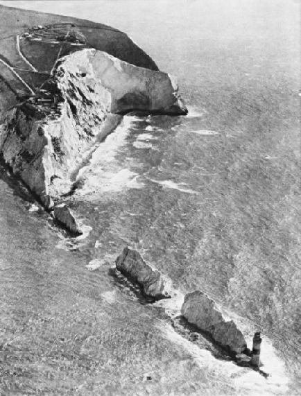 THE NEEDLES, dangerous rocks on the west coast of the Isle of Wight