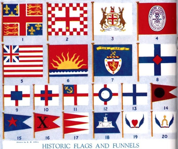 Historic flags and funnels