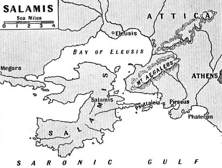 THE CRESCENT-SHAPED ISLAND of Salamis