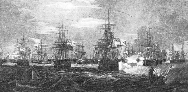 AT THE START Of THE BATTLE ten British ships engaged eight French ships