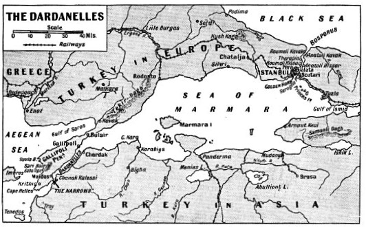 Map of the Dardanelles