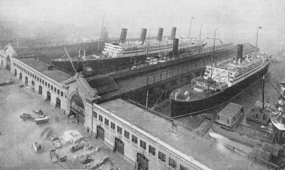 CUNARD WHITE STAR PIERS on Manhattan Island