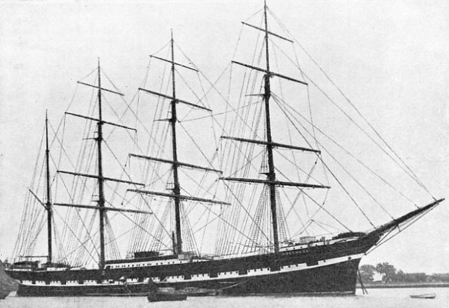 PUT INTO SERVICE IN 1933 as a training ship, the Arethusa, a four-masted steel barque of 3,191 tons