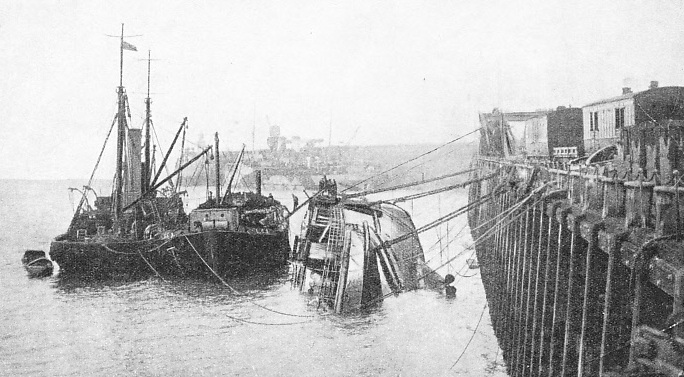 THE ONWARD OVERTURNED IN FOLKESTONE HARBOUR