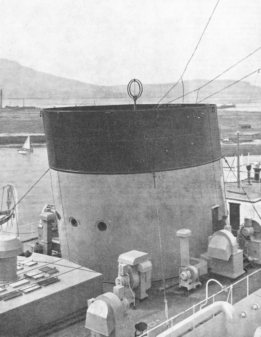 A wireless station is concealed in the dummy forward funnel of the Cunard White Star Liner Georgic