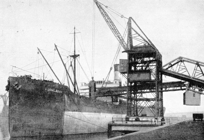 A modern coal-shipping appliance in use at Cardiff Dock