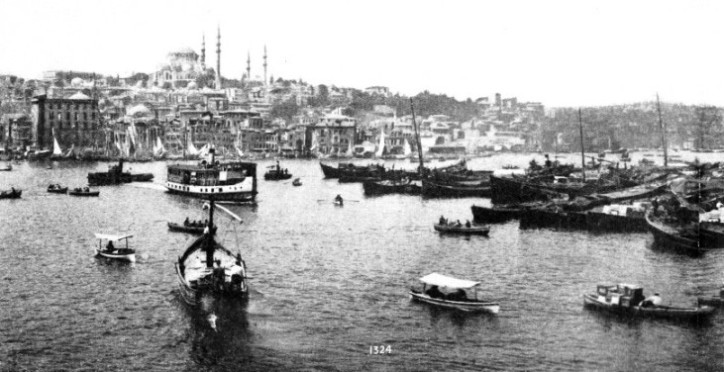 A VIEW OF THE CROWDED HARBOUR OF ISTANBUL