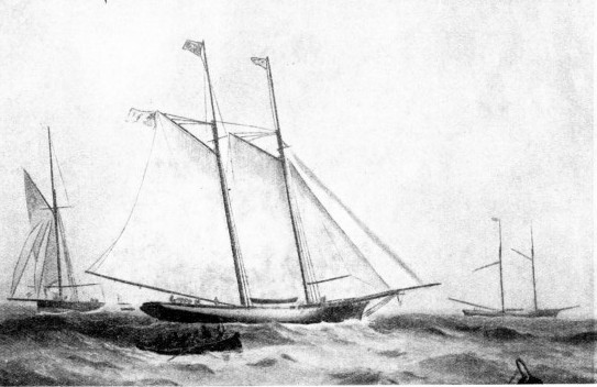 A RACE ACROSS THE ATLANTIC developed when the Dauntless met the Cambria