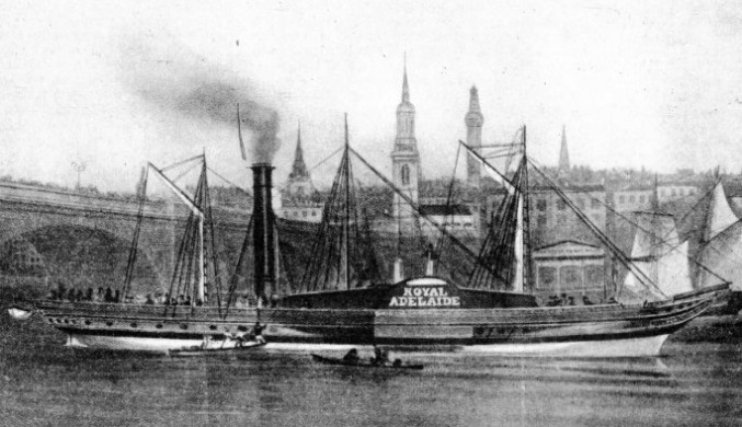 The Royal Adelaide, built in 1830, was typical of the paddle steamers to be seen on the Thames