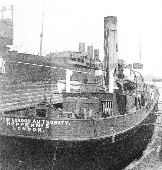 the Port of London Authority Hopper No. 5 refitting at Tilbury