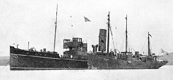 the Jeannette, alongside the Irish Fishery Protection cruiser Muirchu