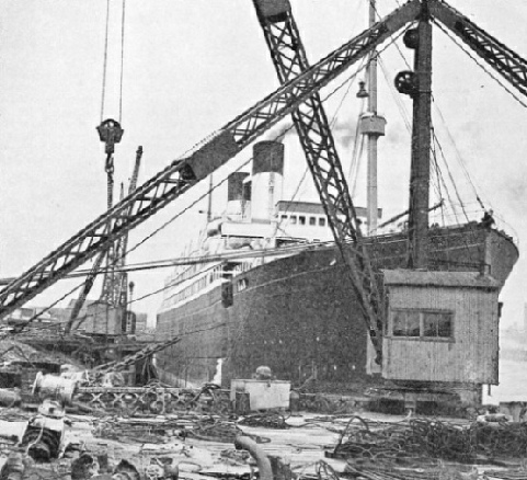 The Cunard White Star liner Doric waiting to be broken up