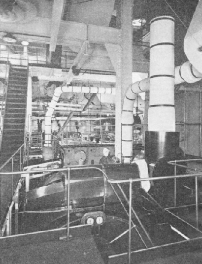 A LOW-PRESSURE TURBINE in the after engine-room of the Queen Mary