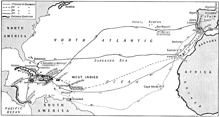 THE ATLANTIC OCEAN had never been crossed before Columbus sailed from Spain in 1492