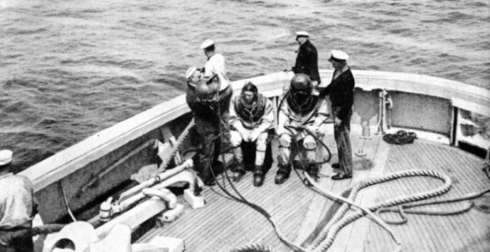 PREPARING FOR DIVING OPERATIONS from the United States salvage vessel Falcon