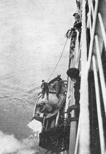 THE ELBE PILOT boarding a steamer off the German coast