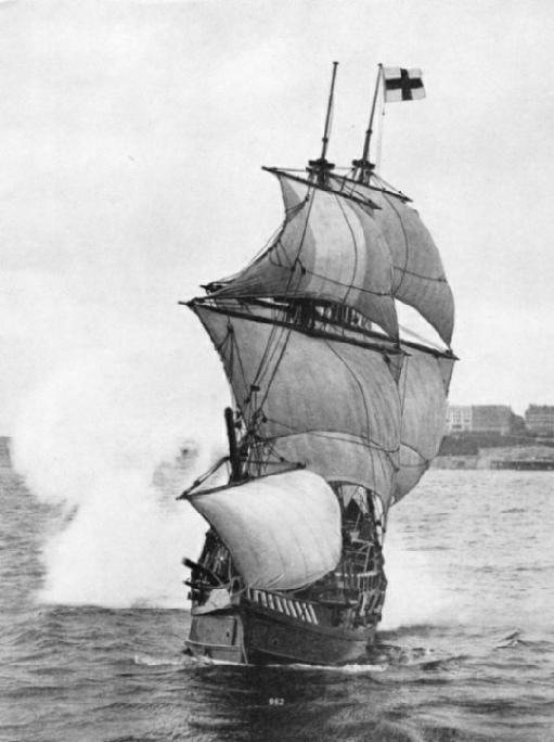 A fine model of the Golden Hind specially built for Navy Week displays at Plymouth