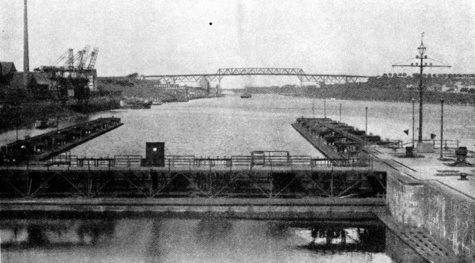 THE LOCKS AT HOLTENAU, at the eastern entrance to the Kiel Canal