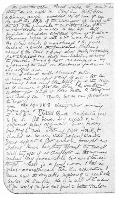 A page from the captain's log SS Trevessa