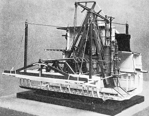 The machinery of a type of American paddle steamer built in 1884