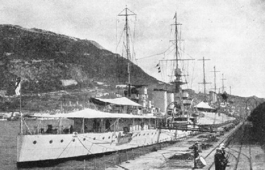 “D” CLASS CRUISER, H.M.S. Delhi, at Gibraltar