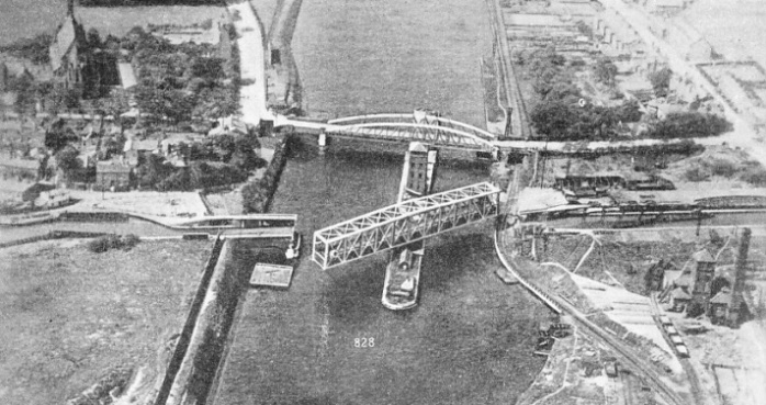 A unique aqueduct carries the Bridgewater Canal across the Manchester Ship Canal between Barton and Manchester