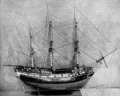 H.M.S. Prosperity resembled, in her rig and the shape of her hull, the 64-guns ships in the Royal Navy at that time