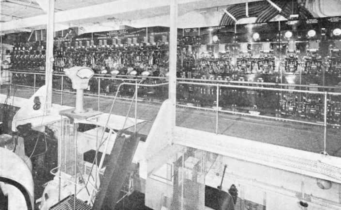 THE MAIN MACHINERY SUPPLY SWITCHBOARD in the engine-room of the Queen Mary