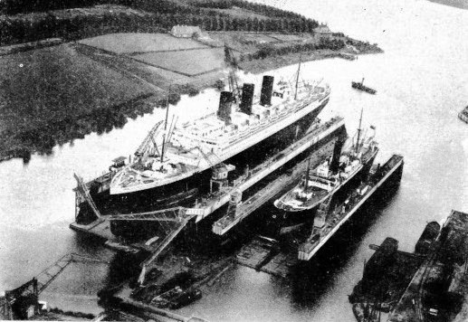 The French liner Paris in dry dock at Rotterdam