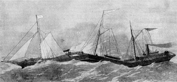 THE THREE SECTIONS of the Connector were loosely hinged together to enable the ship to ride comfortably through heavy seas