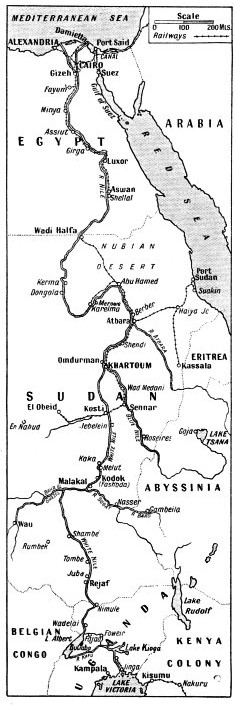 THE COURSE OF THE NILE runs from Lake Victoria to the delta on the coast of the Mediterranean Sea