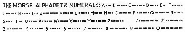THE MORSE CODE is in general use throughout the world