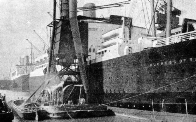 DISCHARGING GRAIN from the Duchess of Richmond at the Port of Liverpool