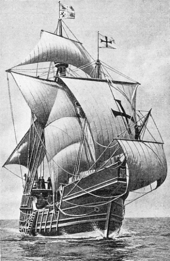 THE CARAVEL in which Columbus first sailed across the Atlantic was called the Santa Maria