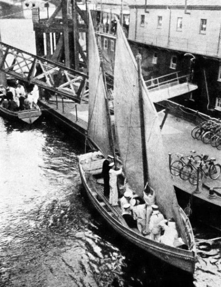 PRACTICAL TRAINING IN SMALL BOATS forms part of the routine work of the Royal Naval Volunteer Reserve