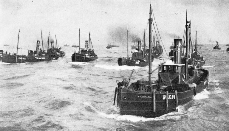 DRIFTERS ENTERING YARMOUTH HARBOUR with their catches
