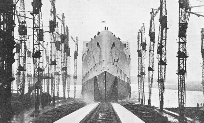 A CRITICAL MOMENT in the launch of a large liner