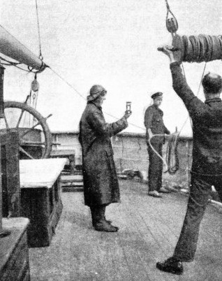 AN EARLY METHOD OF DETERMINING A SHIP’S SPEED was the hand log